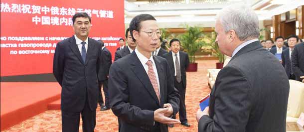 نائب رئيس مجلس الدولة الصيني يعلن بدء انشاء خط الغاز الصيني-الروسي