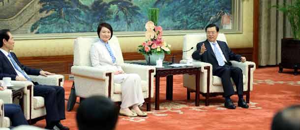 كبير المشرعين الصينيين يلتقي سياسيين من هونج كونج