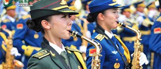 مجموعة من صور الفرقة الموسيقية العسكرية لجيش التحرير الشعبي الصيني