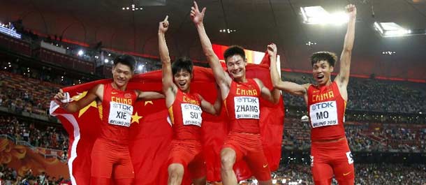 الصين فازت بالميدالية الفضية لسباق 4 في 100 متر تتابع رجال في بطولة العالم لألعاب القوى