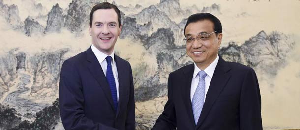 رئيس مجلس الدولة الصيني يلتقي وزير الخزانة البريطاني ببكين