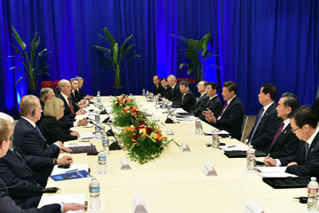 ((زيارة شي للولايات المتحدة)) شي جين بينغ: التعاون الصيني - الأمريكي يعود بالفائدة 
على البلدين والعالم