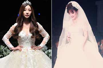 البوم صور الممثلات الصينيات بفساتين الزفاف
