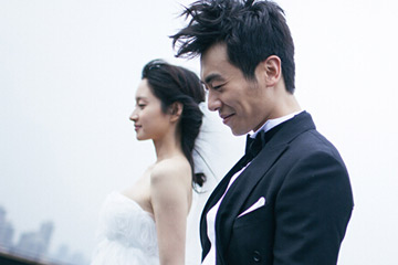 صور الزفاف للممثلين الصينيين تشو يا ون وشن جيا ني