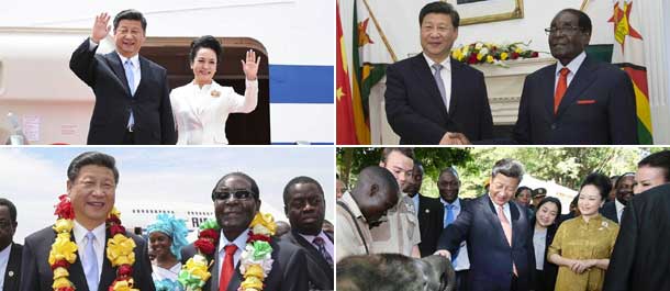 الصور الرائعة تسجل زيارة الرئيس الصيني لزيمبابوى