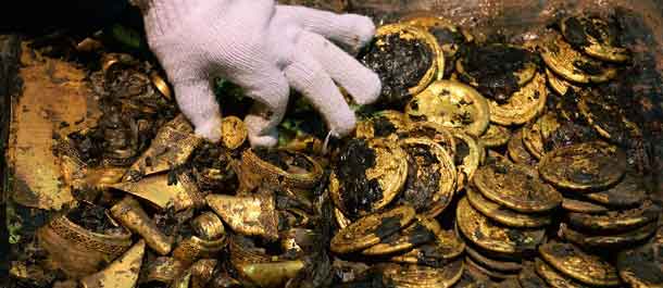 اكتشاف رقم قياسي من عملات ذهبية تعود لألفي سنة في شرقي الصين