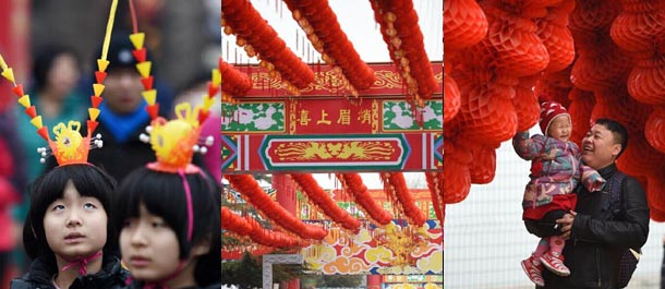 عيد الربيع في بكين - السياح يتدفقون إلى أسواق المعابد