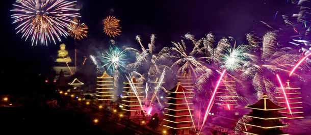 عرض الألعاب النارية لاستقبال عيد الفوانيس الصيني في تايوان