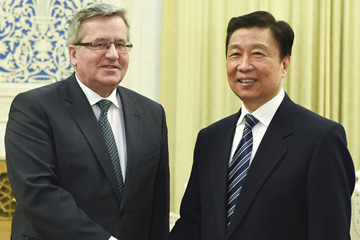 نائب الرئيس الصيني يجتمع مع الرئيس البولندي السابق