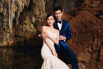 صور الزفاف من الممثلين الصينيين وو تشى لونغ وليو شى شى