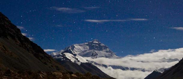 الصين الجميلة: السماء عند الليل في جبل إفرست