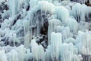 عجائب الطبيعة! شلال الجليد في شمال الصين