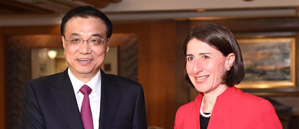 رئيس مجلس الدولة الصيني يحث على تعزيز التعاون مع نيو ثاوث ويلز