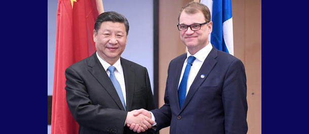 الرئيس الصيني يبحث مع رئيس الوزراء الفنلندي العلاقات الثنائية بين البلدين