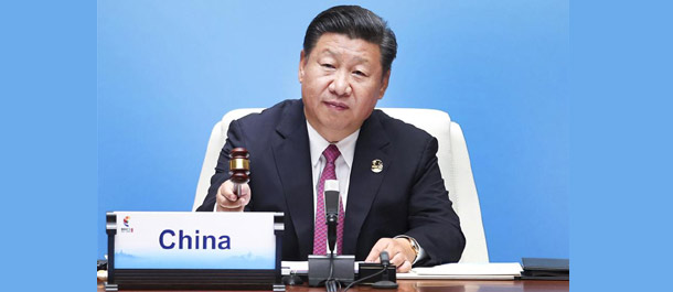 الرئيس الصيني يلقي كلمة في قمة بريكس في شيامن