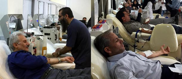حملة للتبرع بالدم لمصابي الزلزال في إيران