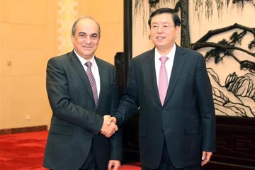 كبير المشرعين الصينيين يجتمع مع رئيس مجلس النواب القبرصي