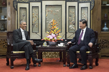 شى يجتمع مع أوباما ويناقش معه العلاقات بين الصين والولايات المتحدة