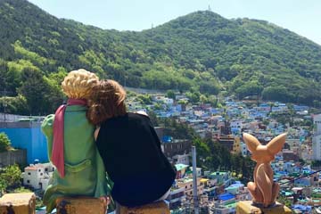 قرية ثقافية مشهورة في بوسان بكوريا الجنوبية