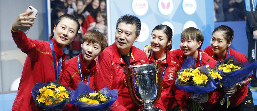 فريق سيدات الصين يتوج ببطولة العالم لفرق تنس الطاولة للمرة الرابعة على التوالي