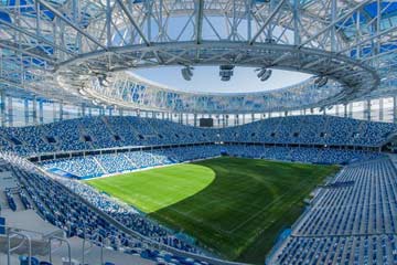 ملعب نيجني نوفغورود في روسيا ينتظر كأس العالم 2018