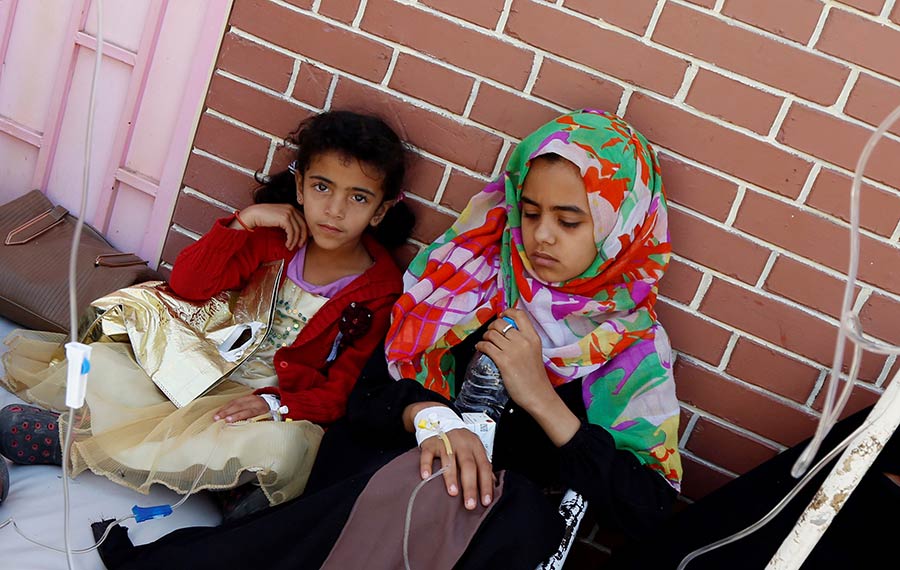 تفشي الكوليرا بين الأطفال في اليمن