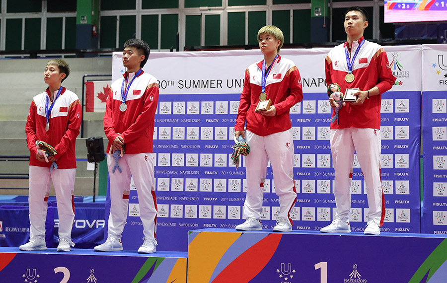 لاعبو كرة الطاولة الصينيون يضمنون الذهبية والفضية في منافسات الألعاب الجامعية 2019 في نابولي