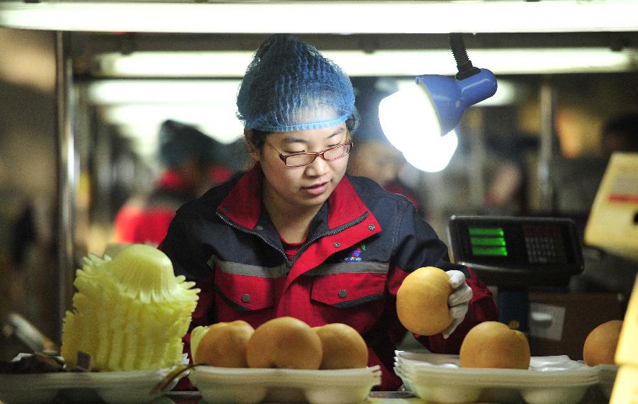 مدينة صينية تعمل على توسيع تصدير فاكهة الكمثرى الى خارج الصين