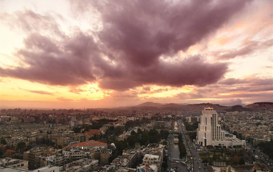 غروب أخر شمس لعام 2019 في دمشق