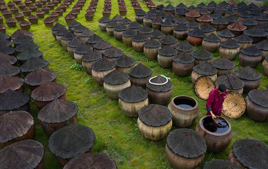 وراثة فن تقليدي لصنع صلصة الصويا في محافظة بجنوب غربي الصين
