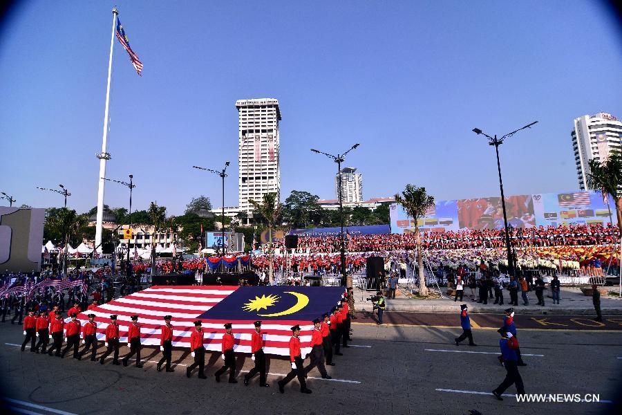 （国际）（4）马来西亚进行国庆游行庆典彩排