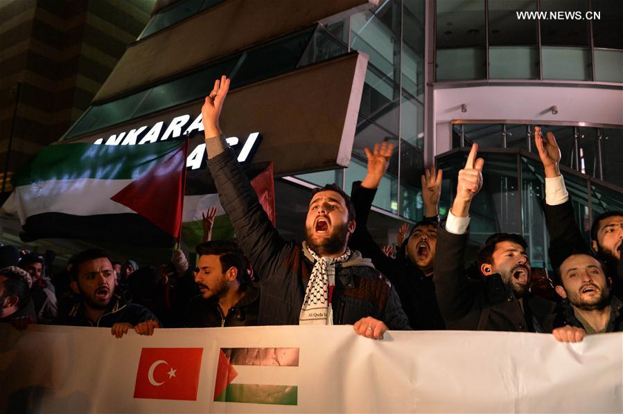 الصورة: تظاهرات في تركيا احتجاجا على الاعتراف الأمريكي بالقدس عاصمة لإسرائيل